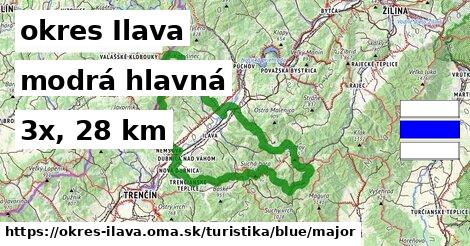 okres Ilava Turistické trasy modrá hlavná