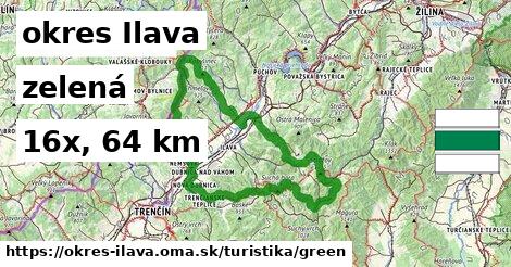 okres Ilava Turistické trasy zelená 