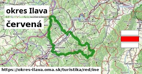 okres Ilava Turistické trasy červená iná