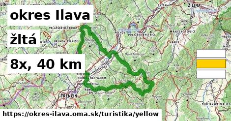 okres Ilava Turistické trasy žltá 