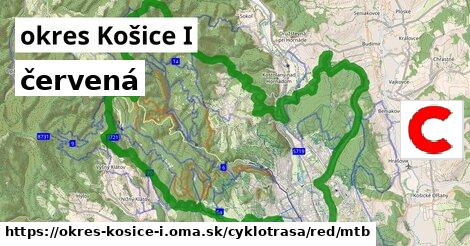 okres Košice I Cyklotrasy červená mtb