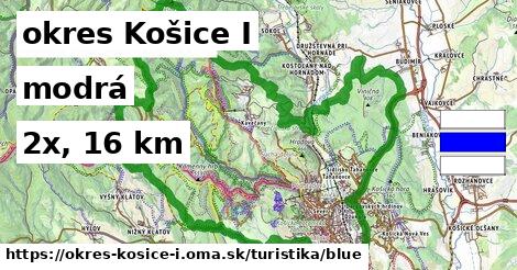 okres Košice I Turistické trasy modrá 