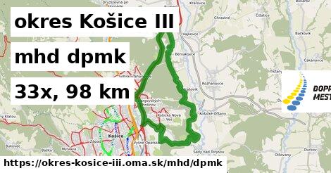 okres Košice III Doprava dpmk 