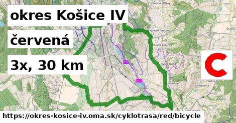 okres Košice IV Cyklotrasy červená bicycle