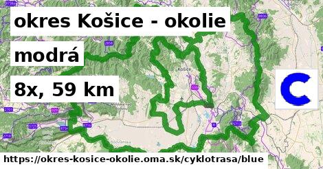 okres Košice - okolie Cyklotrasy modrá 