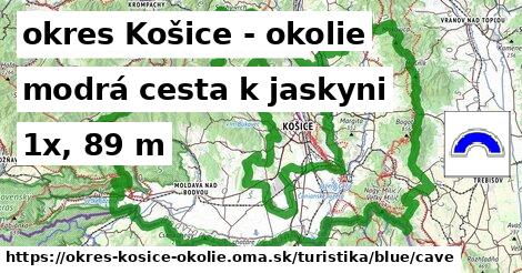 okres Košice - okolie Turistické trasy modrá cesta k jaskyni