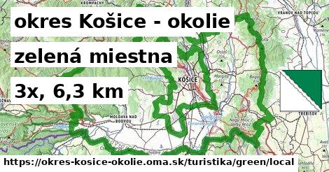 okres Košice - okolie Turistické trasy zelená miestna