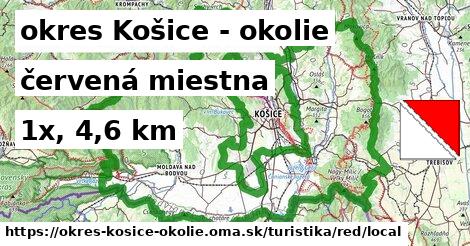 okres Košice - okolie Turistické trasy červená miestna