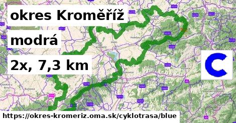 okres Kroměříž Cyklotrasy modrá 