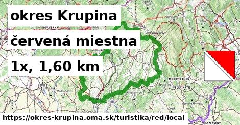 okres Krupina Turistické trasy červená miestna