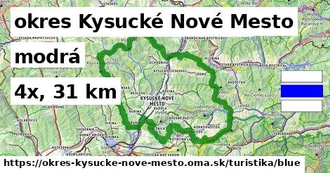okres Kysucké Nové Mesto Turistické trasy modrá 