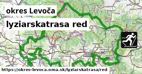 okres Levoča Lyžiarske trasy červená 