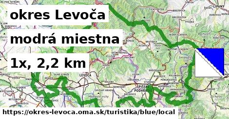 okres Levoča Turistické trasy modrá miestna