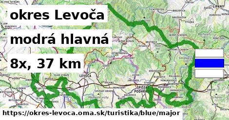 okres Levoča Turistické trasy modrá hlavná