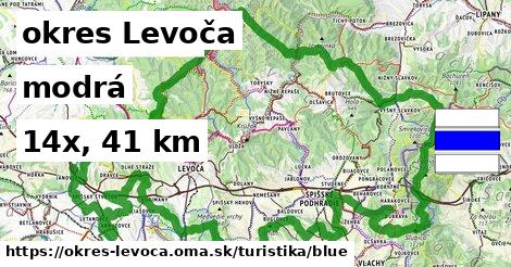 okres Levoča Turistické trasy modrá 