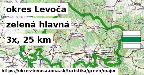 okres Levoča Turistické trasy zelená hlavná