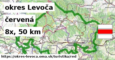 okres Levoča Turistické trasy červená 