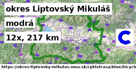 okres Liptovský Mikuláš Cyklotrasy modrá bicycle