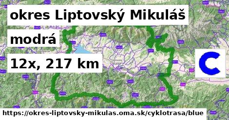 okres Liptovský Mikuláš Cyklotrasy modrá 