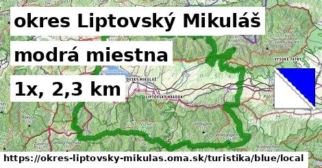 okres Liptovský Mikuláš Turistické trasy modrá miestna