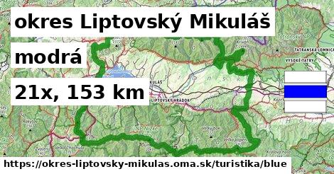 okres Liptovský Mikuláš Turistické trasy modrá 