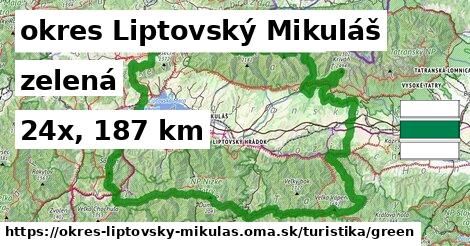 okres Liptovský Mikuláš Turistické trasy zelená 