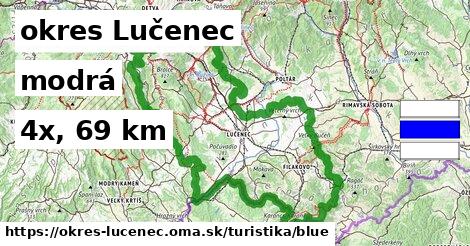 okres Lučenec Turistické trasy modrá 