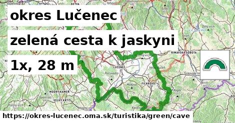 okres Lučenec Turistické trasy zelená cesta k jaskyni