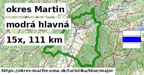 okres Martin Turistické trasy modrá hlavná