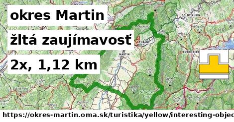 okres Martin Turistické trasy žltá zaujímavosť