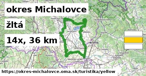 okres Michalovce Turistické trasy žltá 