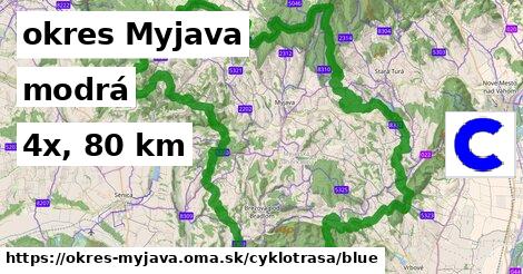 okres Myjava Cyklotrasy modrá 