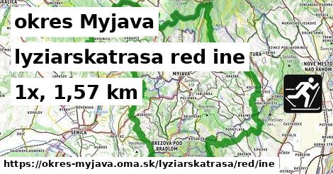 okres Myjava Lyžiarske trasy červená iná