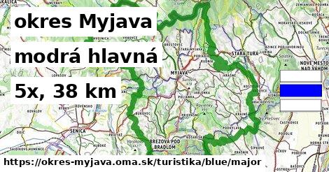 okres Myjava Turistické trasy modrá hlavná