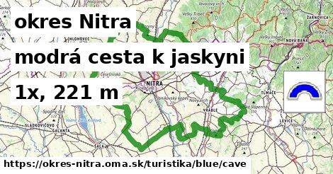 okres Nitra Turistické trasy modrá cesta k jaskyni