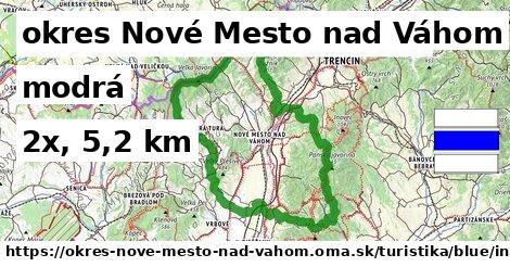 okres Nové Mesto nad Váhom Turistické trasy modrá iná