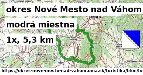 okres Nové Mesto nad Váhom Turistické trasy modrá miestna