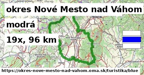 okres Nové Mesto nad Váhom Turistické trasy modrá 