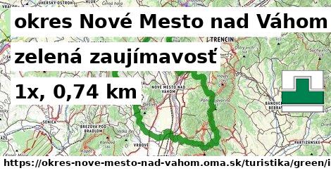 okres Nové Mesto nad Váhom Turistické trasy zelená zaujímavosť