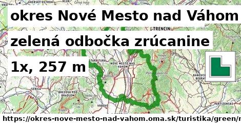 okres Nové Mesto nad Váhom Turistické trasy zelená odbočka zrúcanine