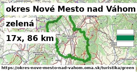 okres Nové Mesto nad Váhom Turistické trasy zelená 