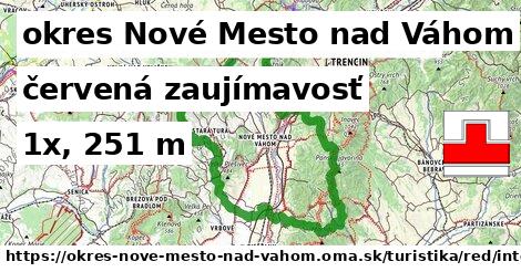 okres Nové Mesto nad Váhom Turistické trasy červená zaujímavosť