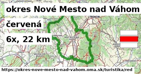 okres Nové Mesto nad Váhom Turistické trasy červená 