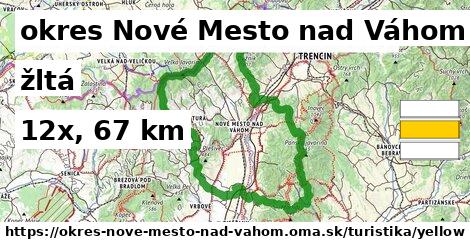 okres Nové Mesto nad Váhom Turistické trasy žltá 