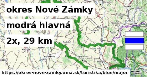 okres Nové Zámky Turistické trasy modrá hlavná