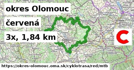 okres Olomouc Cyklotrasy červená mtb
