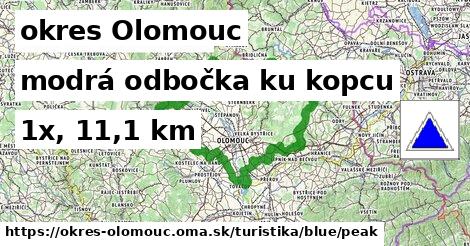okres Olomouc Turistické trasy modrá odbočka ku kopcu
