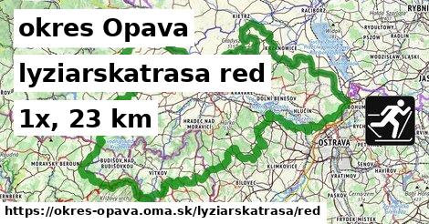 okres Opava Lyžiarske trasy červená 