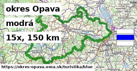 okres Opava Turistické trasy modrá 
