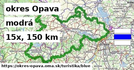 okres Opava Turistické trasy modrá 